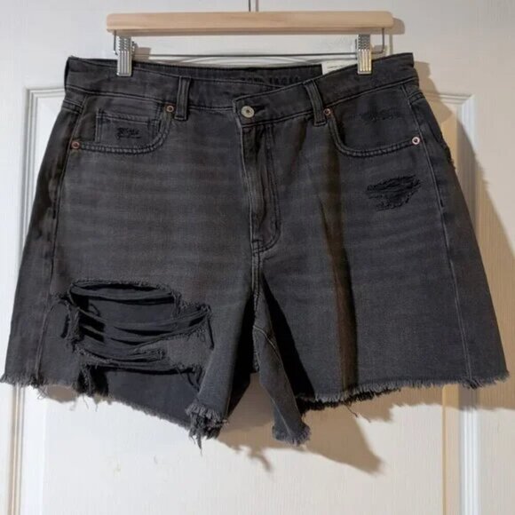 NWT AE | Denim Highest Waist Baggy Short in Black - Picture 2 of 14